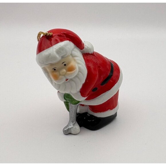 Santa Claus Golfing Christmas Tree Ornament Vintage Sports - Picture 5 of 8